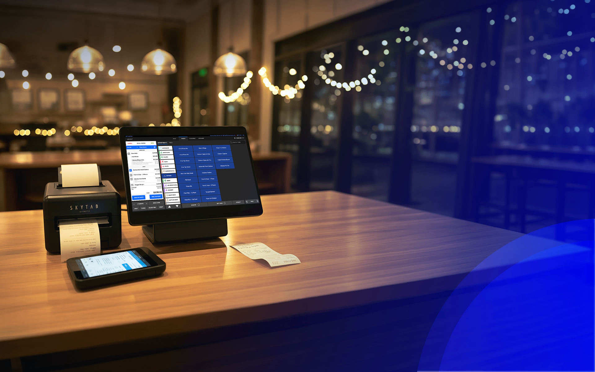 Restaurant server using SkyTab POS